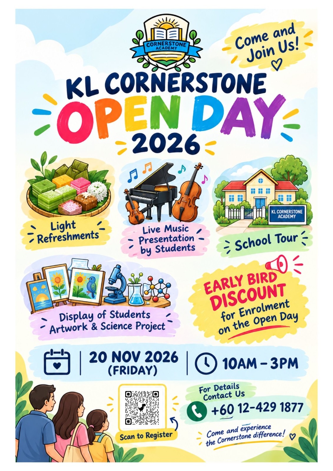KL Cornerstone Open Day 2026 poster: 20 November 2026, 10am to 3pm